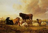 Cattle and Sheep in a Field by Thomas Sidney Cooper